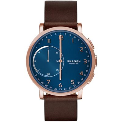 Hagen Connected Rosegold & Leather Hybrid Smartwatch skt1103